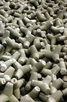 Tetrapods on the beach 库存照片