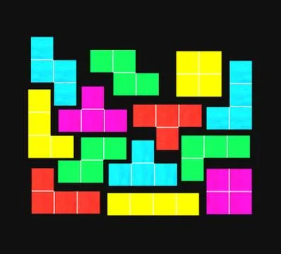 Tetris with black background Stock Illustration