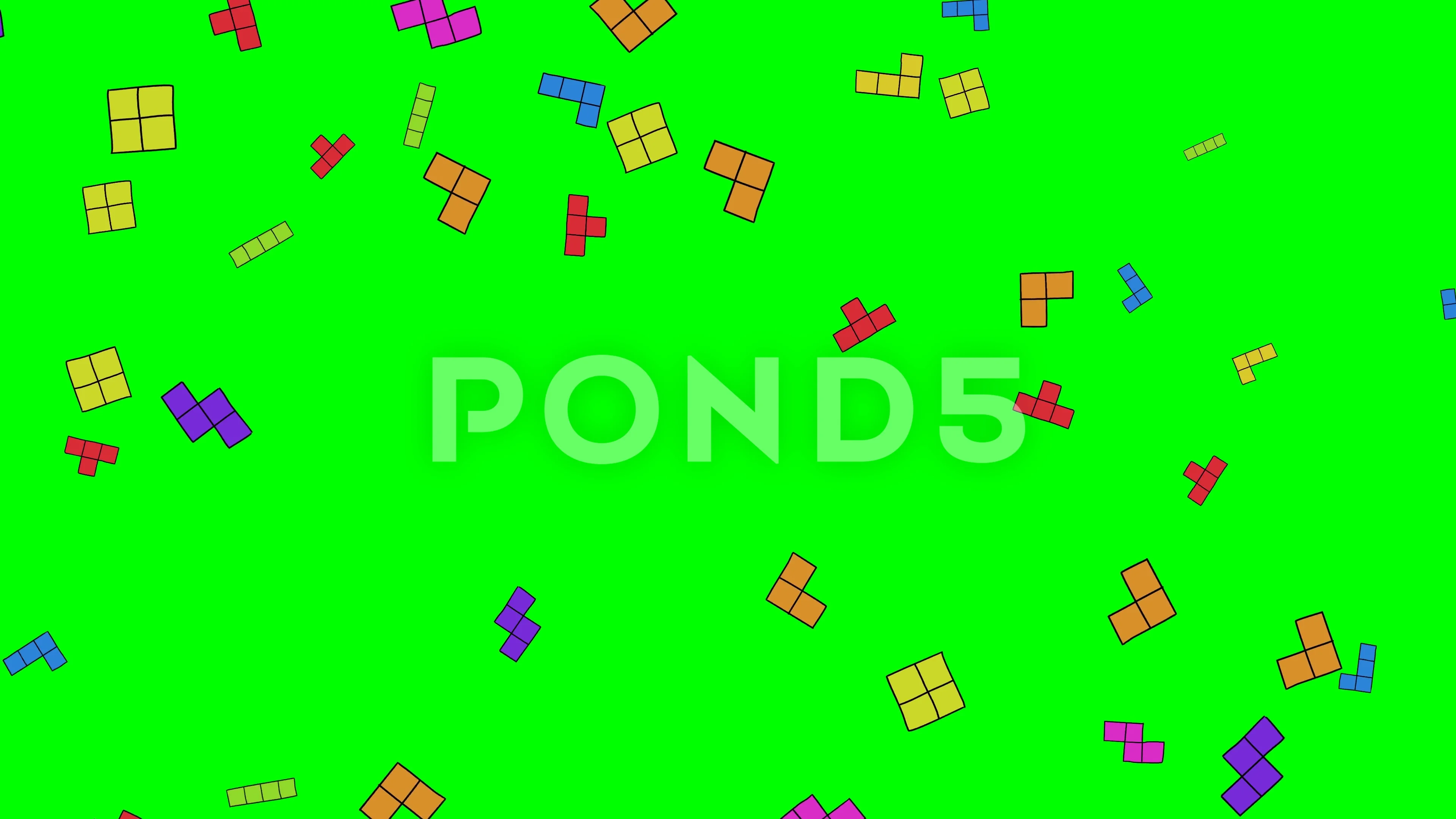 Tetris bricks flying in random direction... | Stock Video | Pond5