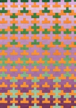 Tetris elements. Brick pieces. Game background illustration. Watercolor corof Stock Illustration