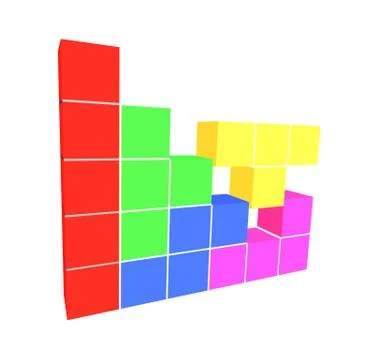 Tetris game 3D cubes 스톡 일러스트