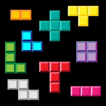 Tetris Game Collection Stock Illustration