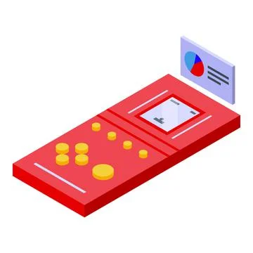 Tetris game icon isometric vector. Retro pixel Stock Illustration