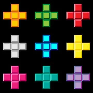 Tetris Game Plus Block Stock Illustration