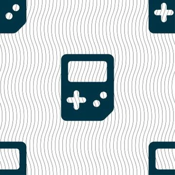 Tetris icon sign. Seamless pattern with geometric texture. Vector Illustrazione stock