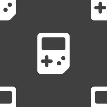 Tetris icon sign. Seamless pattern on a gray background. Vector Stock Illustration