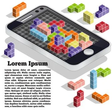 Tetris as a mobile application. Stock Illustration