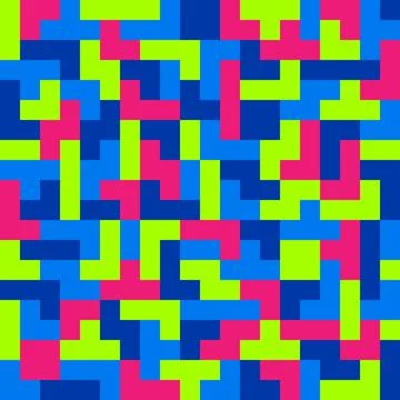 Tetris pattern in flat style, seamless vector Illustrazione stock