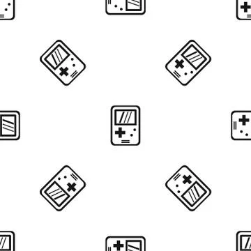 Tetris pattern seamless black Stock Illustration