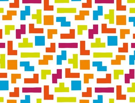 Tetris pattern on a white background. vector pattern game, design for paper.. Illustrazione stock