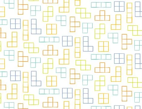 Tetris pattern on a white background. vector pattern game, design for paper.. Illustrazione stock