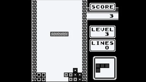 Tetris Video Game Black And White Vj Loop Stock Footage