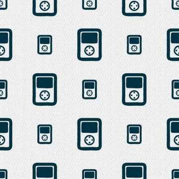 Tetris, video game console icon sign. Seamless pattern with geometric texture. Stock Illustration