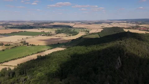 Teufelsmauer Ridge Aerial Moving Cloud Shadows Harz Germany Video stock 339215122