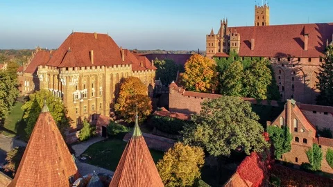Teutonic Castle in Malbork, Poland Stock Footage 101052223