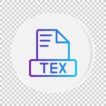 Tex document format file icon. with gradient outlines. vector illustration. Illustrazione stock