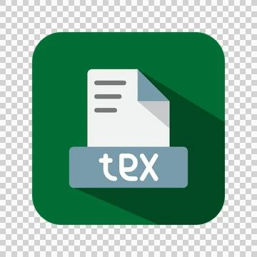 Tex flat icons. symbol document files, archive, extension, file type. Stock Illustration