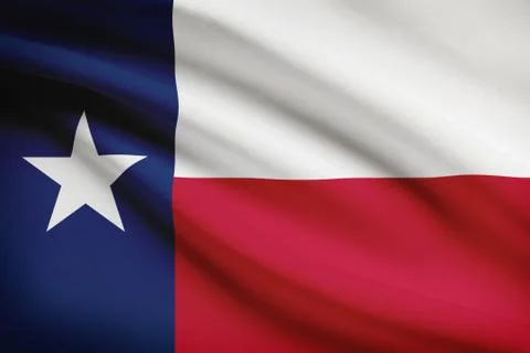Texan flag blowing in the wind. part of a series. Stock Illustration