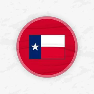 Texan Flag in a Circular Emblem Design, Abstract Round Sticker Illustration. イラスト素材