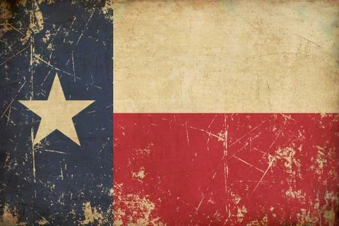 Texan Flag Flat Aged Stock Illustration