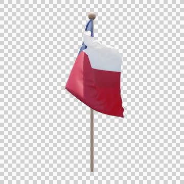Texas 3d illustration flag on pole. Wood flagpole Stock Illustration