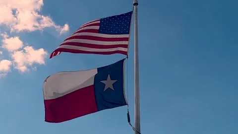 Texas and US Flags Stock Footage 287755667