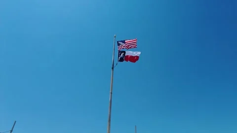 Texas and USA flags Stock Footage 251936568