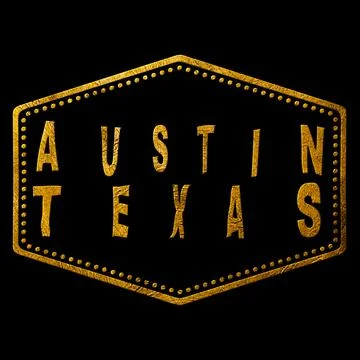 Texas Austin Seal Map Design Stock Illustration