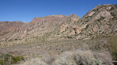 Texas Big Bend Chisos pan left Stock Footage 62765869