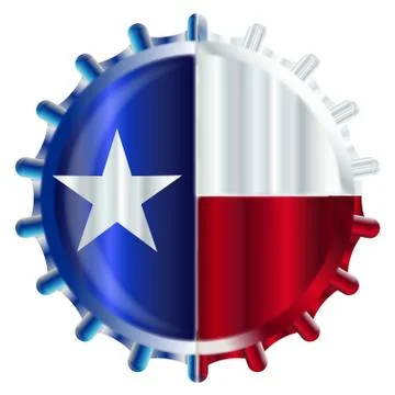 Texas Bottle Cap Flag Stock Illustration
