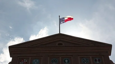 Texas Capitol and Flag Stock Footage 89306653