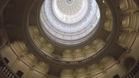 Texas Capitol Building Dome Interior View Looking Up in Austin TX (4k) Vídeos de archivo 164061841