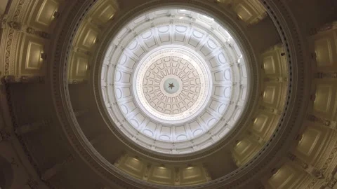 Texas Capitol Building Dome Interior View Looking Up in Austin TX (4k) Stock Footage 164061876