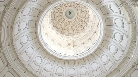 Texas Capitol Building Dome Interior View Looking Up in Austin TX (4k) Stock Footage 164061886