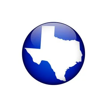 Texas Circle Button States of US Map Icon Vector Template Illustration Design Stock Illustration