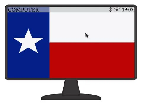 Texas Computer Flag Stock Illustration