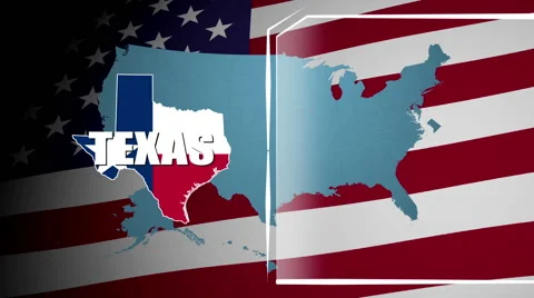 Texas Countered Flag and Information Panel Stock Footage 66775377