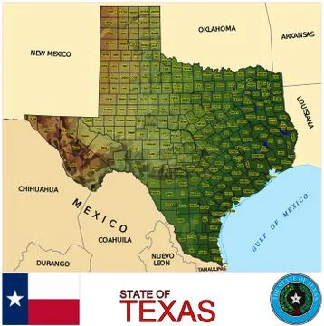 Texas counties emblem motto Stock Illustration