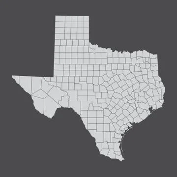 Texas counties map Stock Illustration