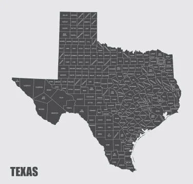 Texas counties map Stock Illustration