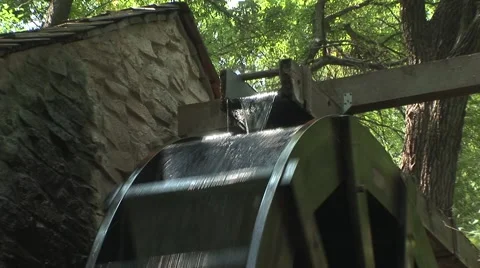 Texas country waterwheel Stock Footage 1092353