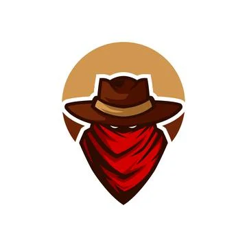 Texas cowboy with hat vector mascot Stock Illustration