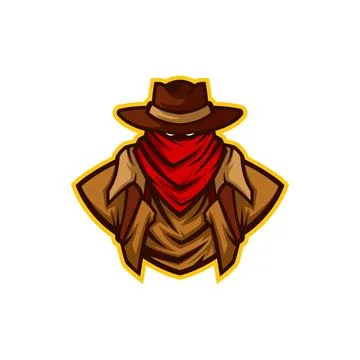 Texas cowboy with hat vector mascot Stock Illustration