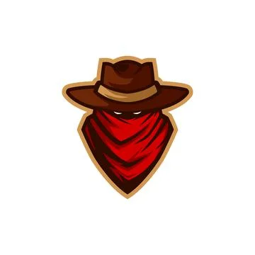 Texas cowboy  Head with hat vector mascot イラスト素材
