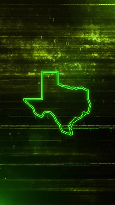 Texas Digital Futuristic Glitch Map Stock Footage 334726716