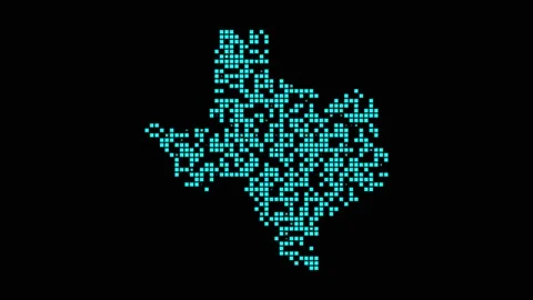 Texas digital map. Map of Texas in dotted style. Shape of the us state filled... Stock Footage 229401742