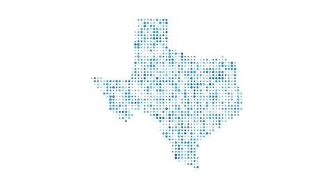 Texas dotted digital map. Map of Texas with pulsating colored circles. Shape ... Stock Footage 229516009