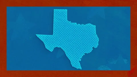 Texas Election Map Animation on Blue Background Stock Footage 347571245