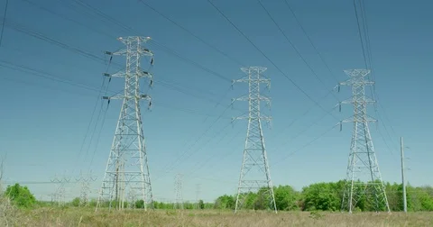 Texas Electric Utility power lines stock footage Stock Footage 74670531