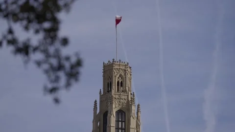 Texas Flag on Alamo Riverwalk River Walk Downtown San Antonio Video stock 240428026